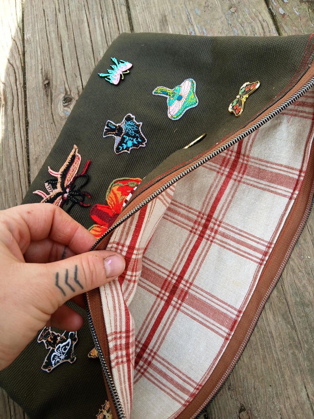 Whimsical Patches Zip Pouch