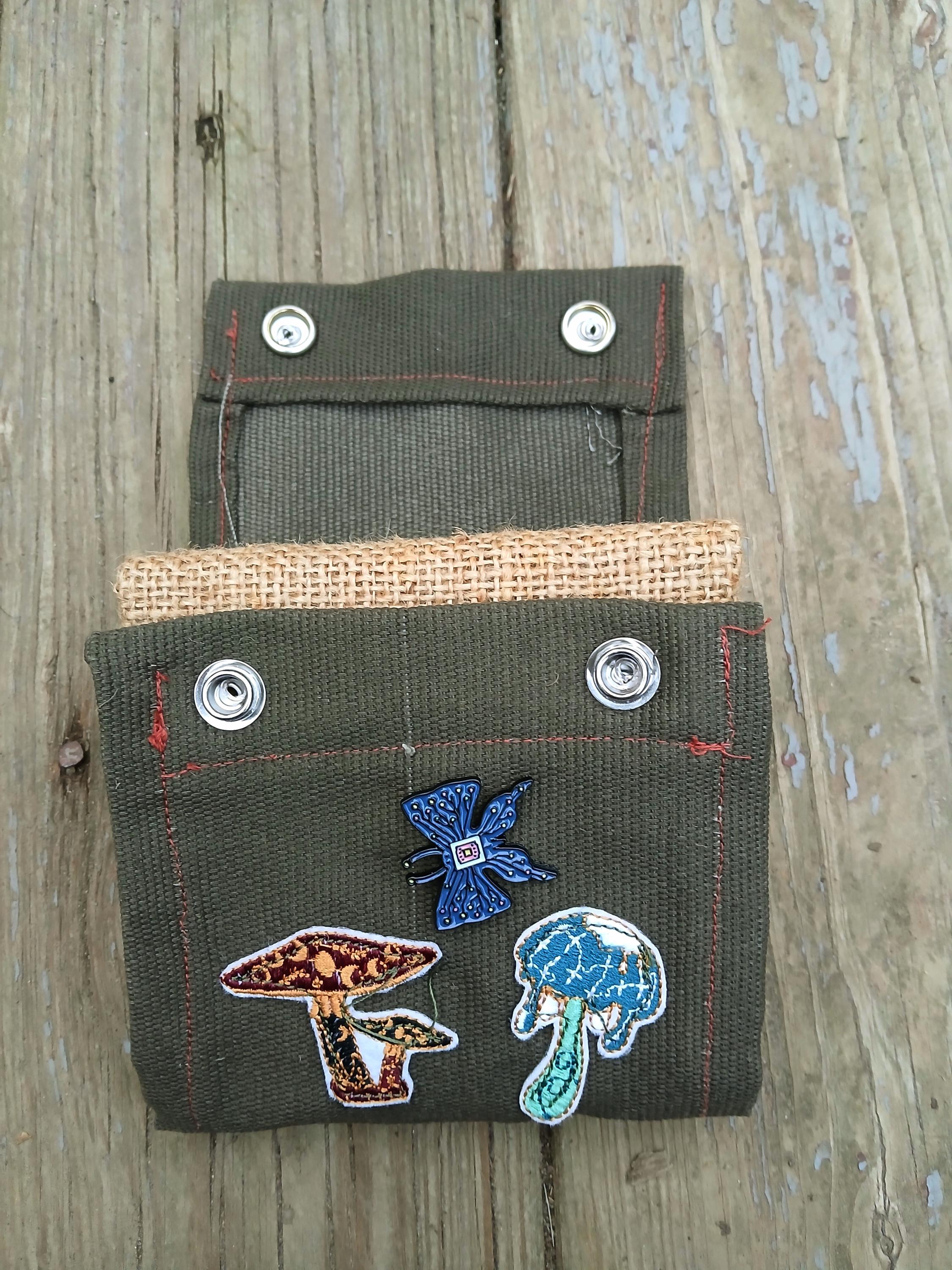 Handmade Foraging Pouch: Mushroom, Bug Patches, Burlap Sack – Mushroom Hunting Bag